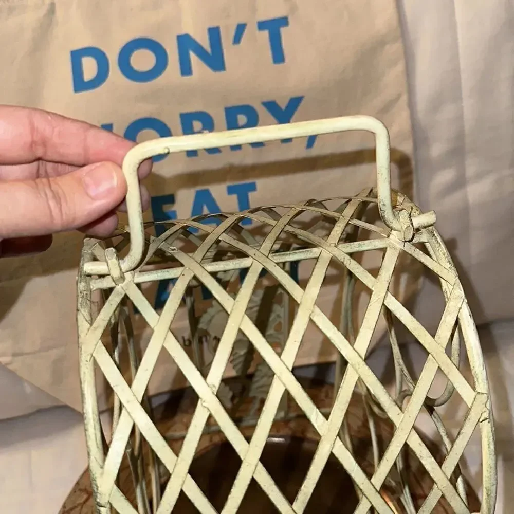 Vintage Shabby Chic Mint Green Wine Rack 5 Bottle Holder
